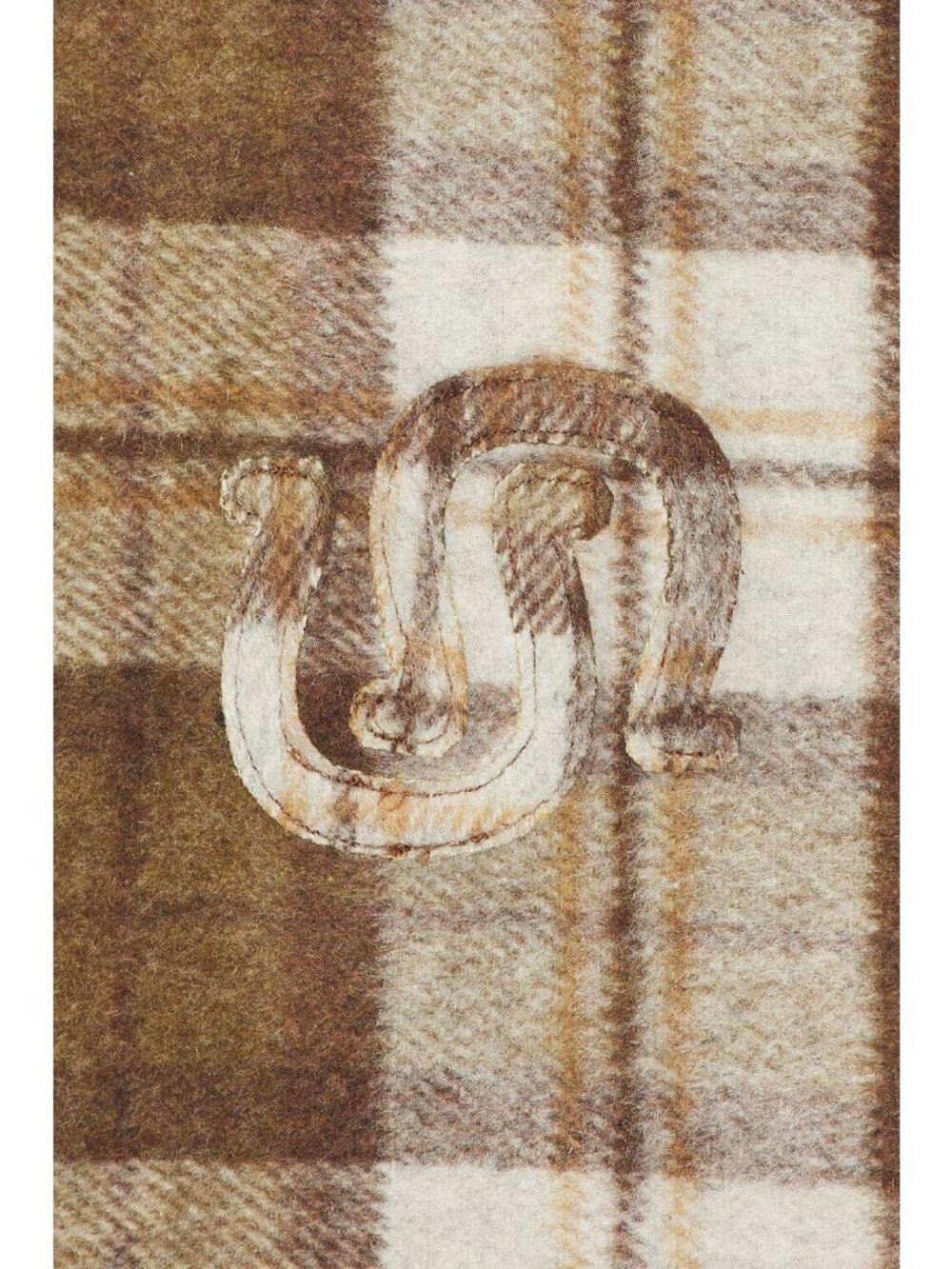 Understated Leather Plaid Western Cape in Cream & Brown - Picture 5 of 5